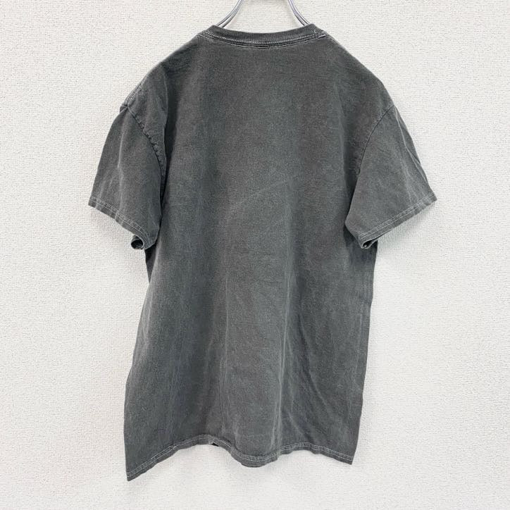 DEATH ROW REDORDS　半袖企業プリントTシャツ　アドバタイジング　ラメプリント　灰色　グレー　Mサイズ