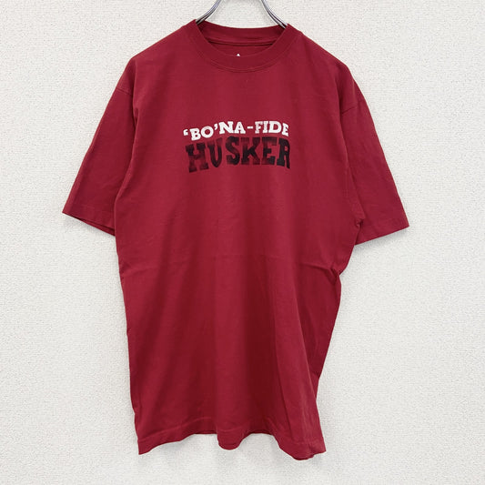 adidas　アディダス　半袖プリントTシャツ　2連プリント　赤　レッド　Mサイズ