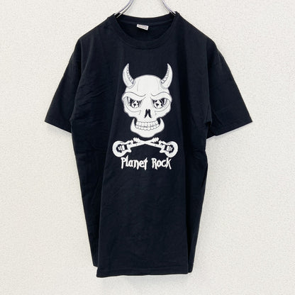 古着 used　FRUIT OF LOOM.　半袖プリントTシャツ　Plant Rock　黒　スカル　クルーネック　Mサイズ