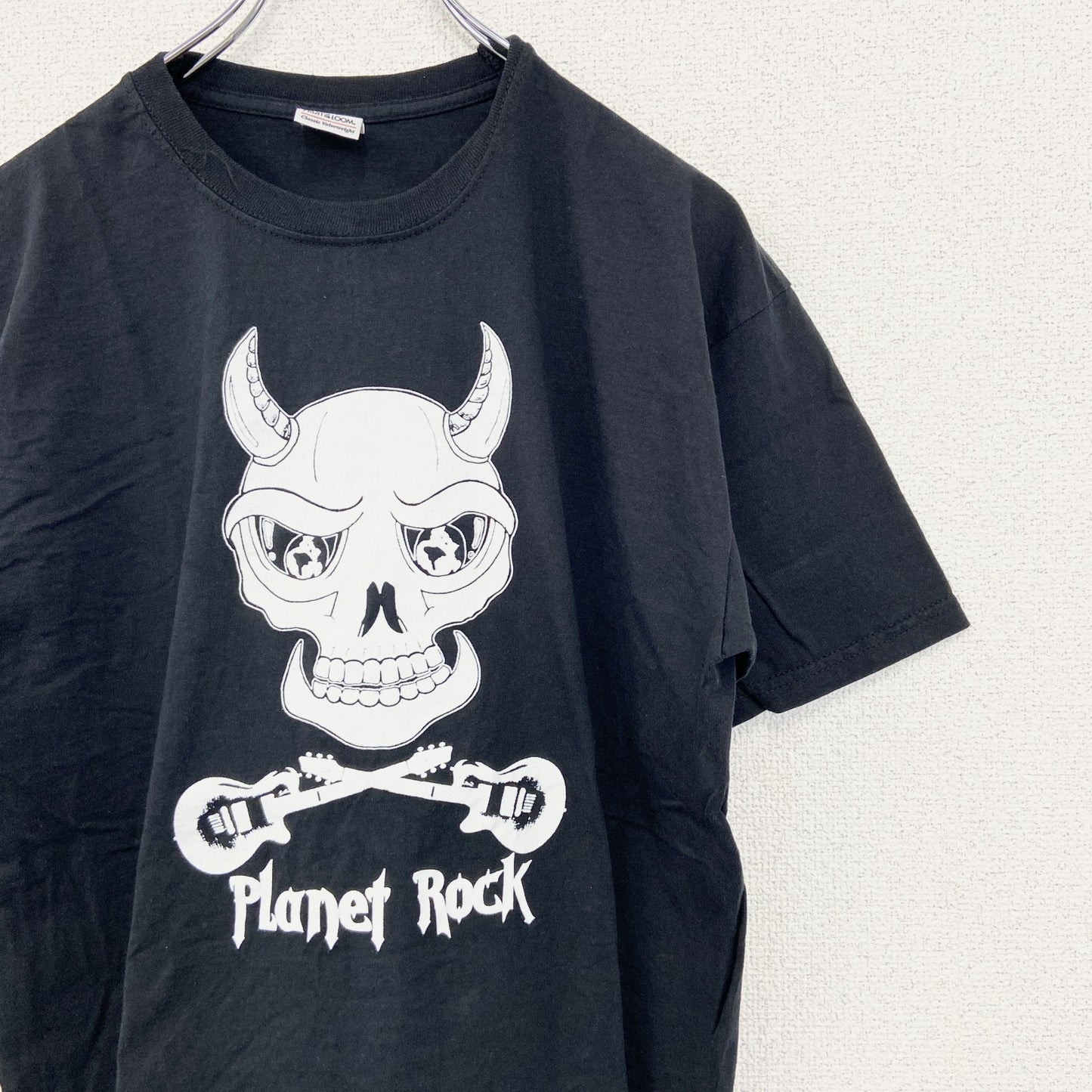 古着 used　FRUIT OF LOOM.　半袖プリントTシャツ　Plant Rock　黒　スカル　クルーネック　Mサイズ