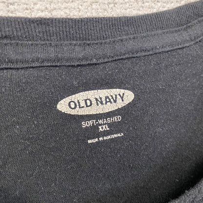 OLD NAVY　オールドネイビー 　半袖プリントTシャツ　黒　ブラック　2XLサイズ