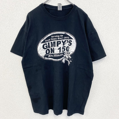 古着 used　GILDAN ギルダン　半袖プリントTシャツ　GIMPY’S ON 150　黒　ビックシルエット　XLサイズ