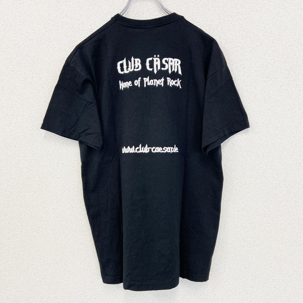 古着 used　FRUIT OF LOOM.　半袖プリントTシャツ　Plant Rock　黒　スカル　クルーネック　Mサイズ