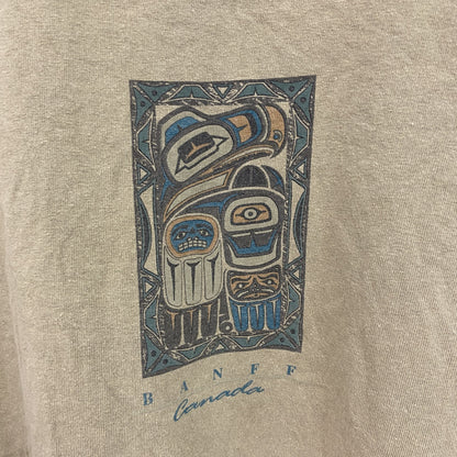 GILDAN　ギルダン　半袖プリントTシャツ　カーキ　Lサイズ