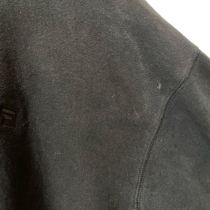 古着 used　FILA フィラ　長袖ハーフジップワンポイントロゴ刺スウェット　パーカー　ハイネック　黒　XLサイズ