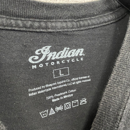 Indian　半袖プリントTシャツ　黒　ブラック　Lサイズ