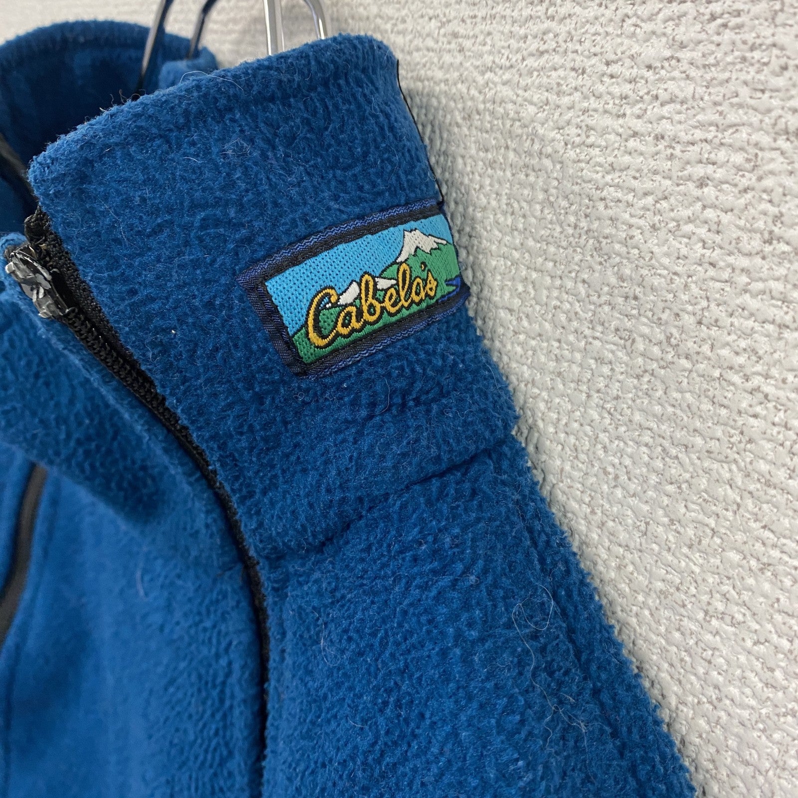 ～90s　Cabela’ｓ　カベラス　フルジップフリースジャケット/ボアジャケット　ドラポケ　青　ブルー　Lサイズ