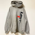 古着 used　LEVI’S リーバイス　長袖ビッグロゴデザインパーカー　スウェットフーディ　グレー　前ポケット　Ｌサイズ