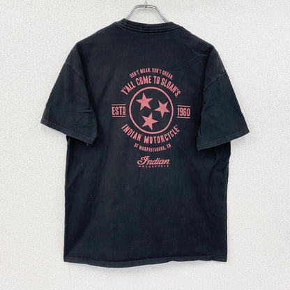 Indian　半袖プリントTシャツ　黒　ブラック　Lサイズ