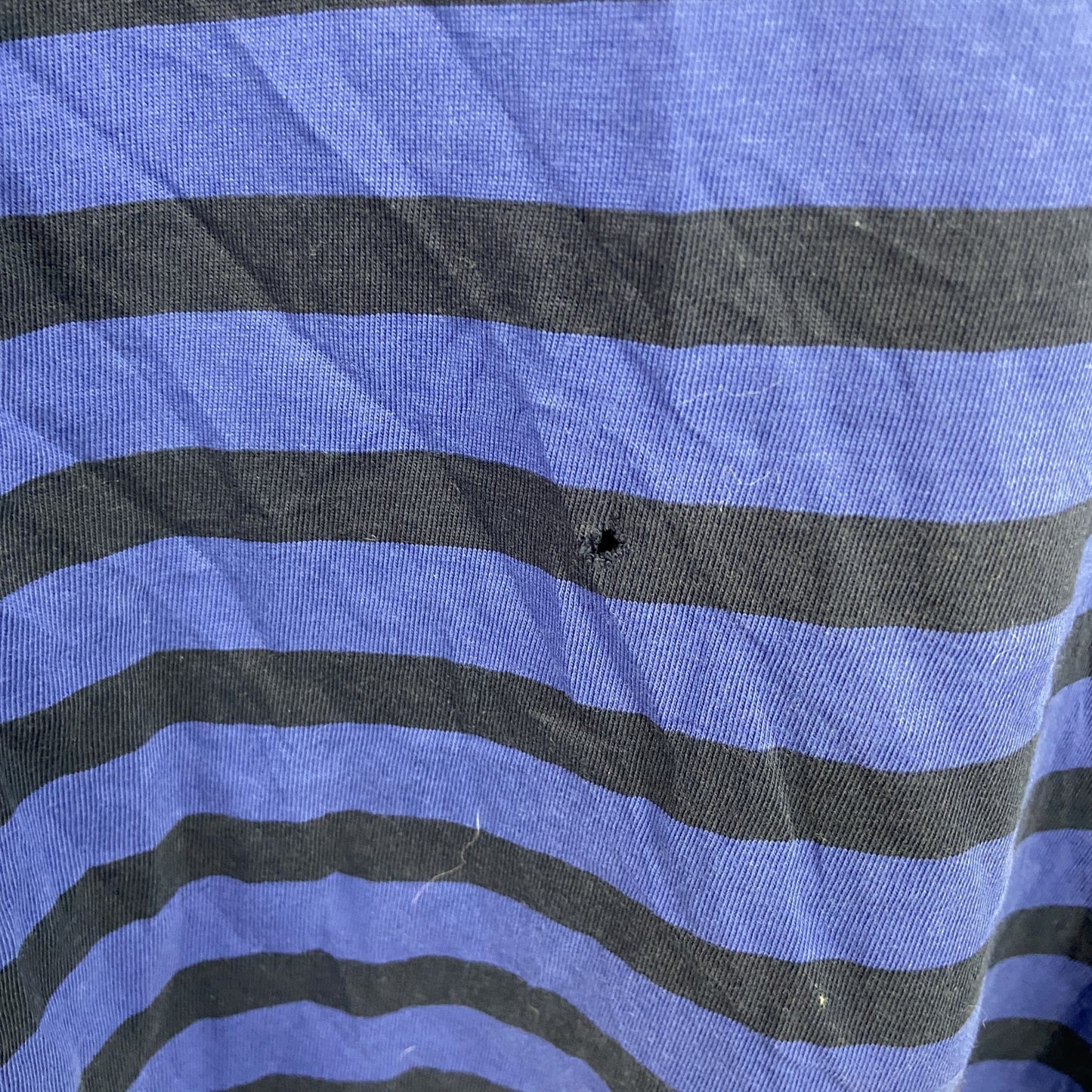 LANDS' END　ランズエンド　長袖Tシャツ/ロンT　ストライプ　青　ブルー　Mサイズ