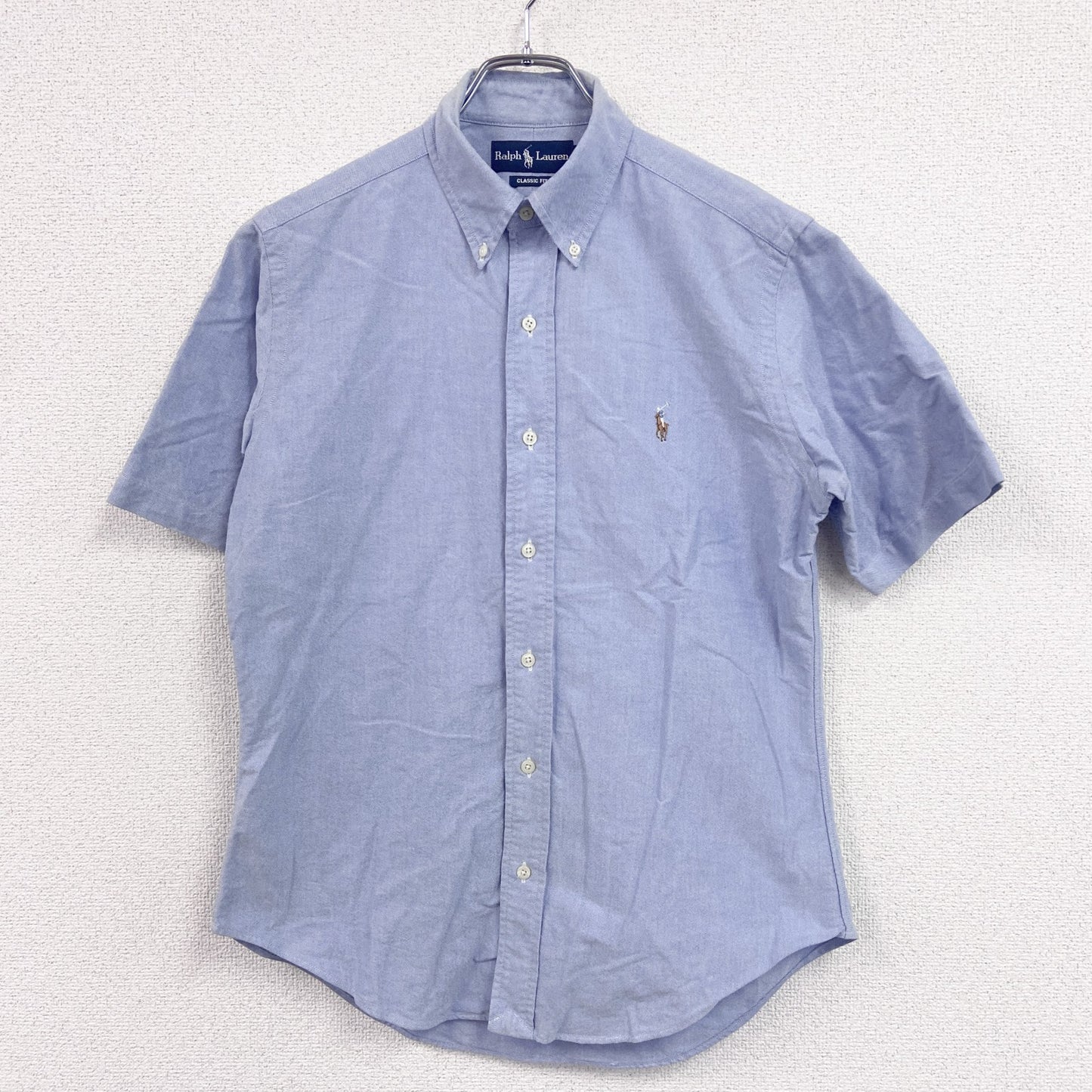 RALPH LAUREN　ラルフローレン　CLASSIC FIT　半袖ボタンダウンシャツ　青　ブルー　Mサイズ