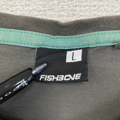 FISHBOVE　半袖プリントTシャツ　スカル　骸骨　モンスター　クルーネック　ダークグレー　Lサイズ