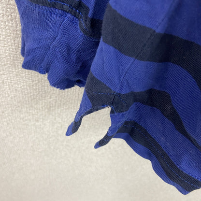 LANDS' END　ランズエンド　長袖Tシャツ/ロンT　ストライプ　青　ブルー　Mサイズ