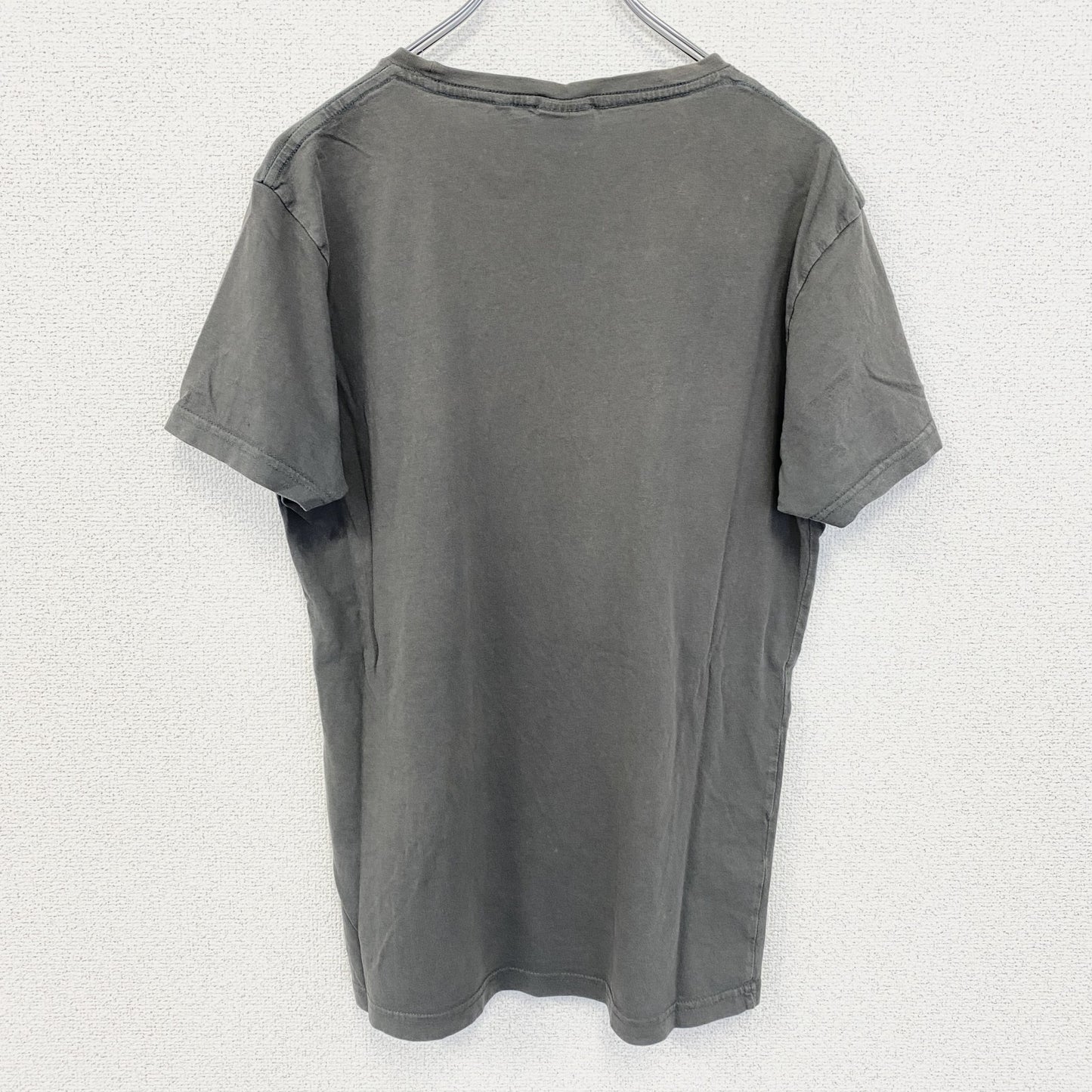 FISHBOVE　半袖プリントTシャツ　スカル　骸骨　モンスター　クルーネック　ダークグレー　Lサイズ