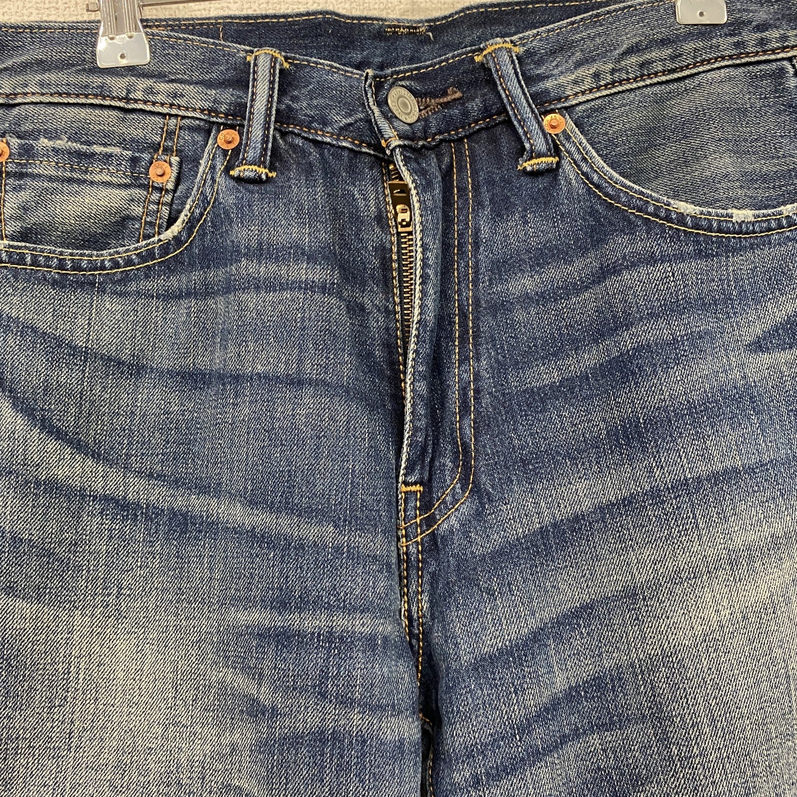Levi's　リーバイス　505　デニムパンツ/ジーンズ　縦落ち　鬼ヒゲ　フェード　ジップフライ　インディゴ　W30サイズ