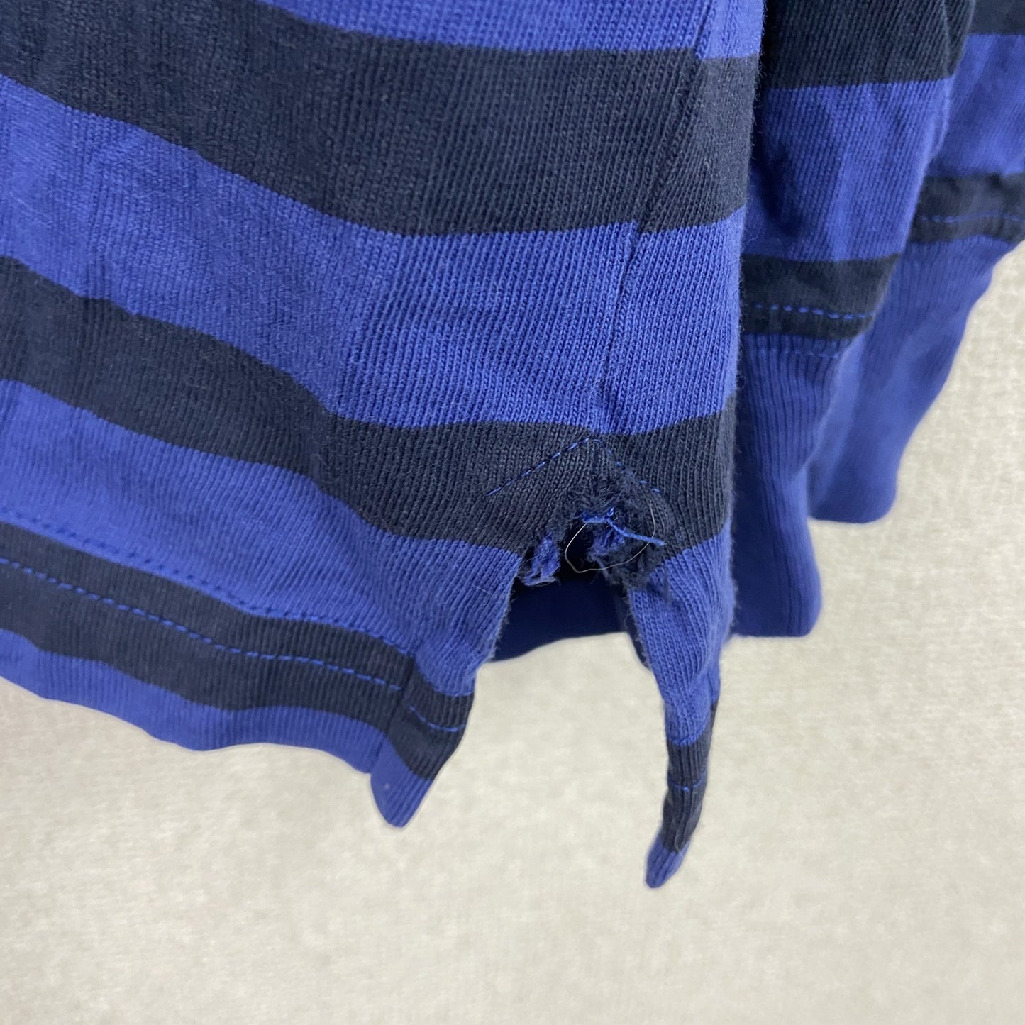 LANDS' END　ランズエンド　長袖Tシャツ/ロンT　ストライプ　青　ブルー　Mサイズ