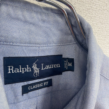 RALPH LAUREN　ラルフローレン　CLASSIC FIT　半袖ボタンダウンシャツ　青　ブルー　Mサイズ