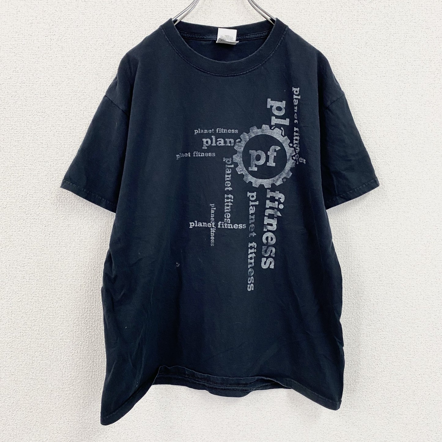 FRUIT OF THE LOOM　フルーツオブザルーム　半袖プリントTシャツ　企業T　クルーネック　黒　ブラック　Lサイズ