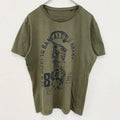 古着 used　Angelo Litrico　半袖アニマルプリントTシャツ　虎　タイガー　クルーネック　カーキ　Mサイズ