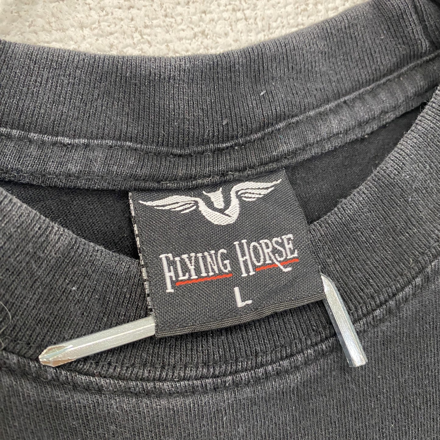 FLYING HORSE　フライングホース　半袖プリントTシャツ　黒　ブラック　Lサイズ