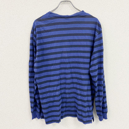 LANDS' END　ランズエンド　長袖Tシャツ/ロンT　ストライプ　青　ブルー　Mサイズ