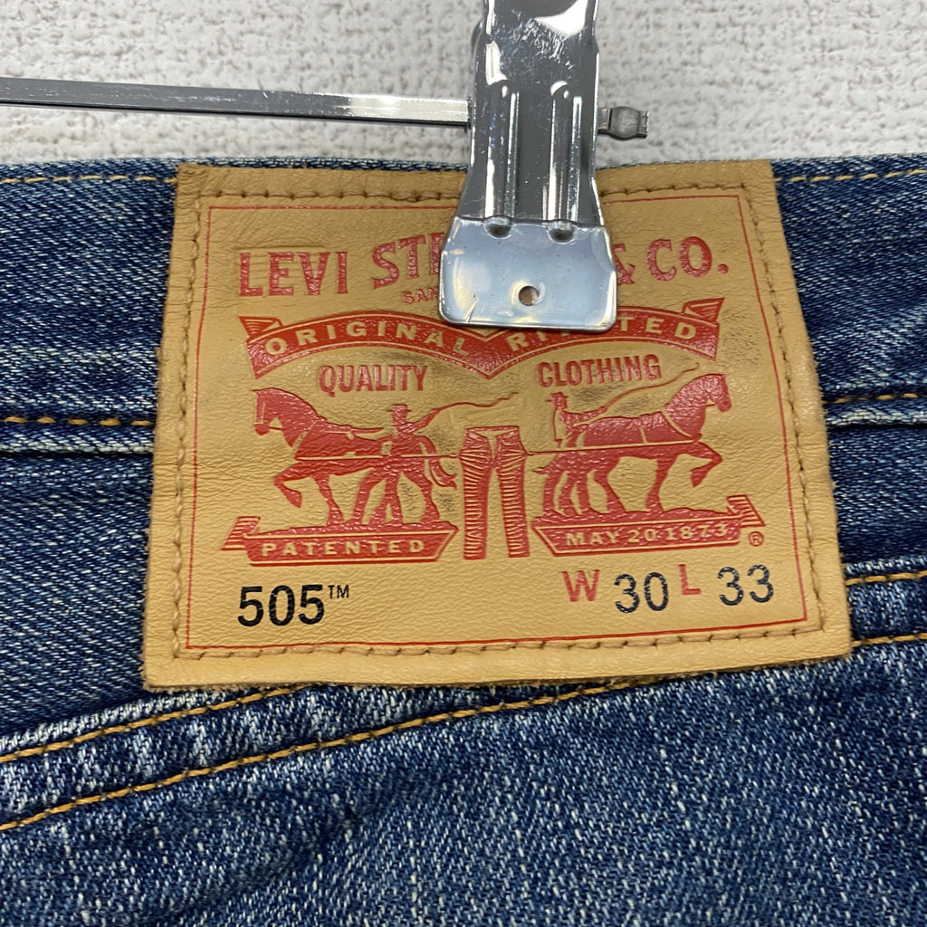 Levi's　リーバイス　505　デニムパンツ/ジーンズ　縦落ち　鬼ヒゲ　フェード　ジップフライ　インディゴ　W30サイズ