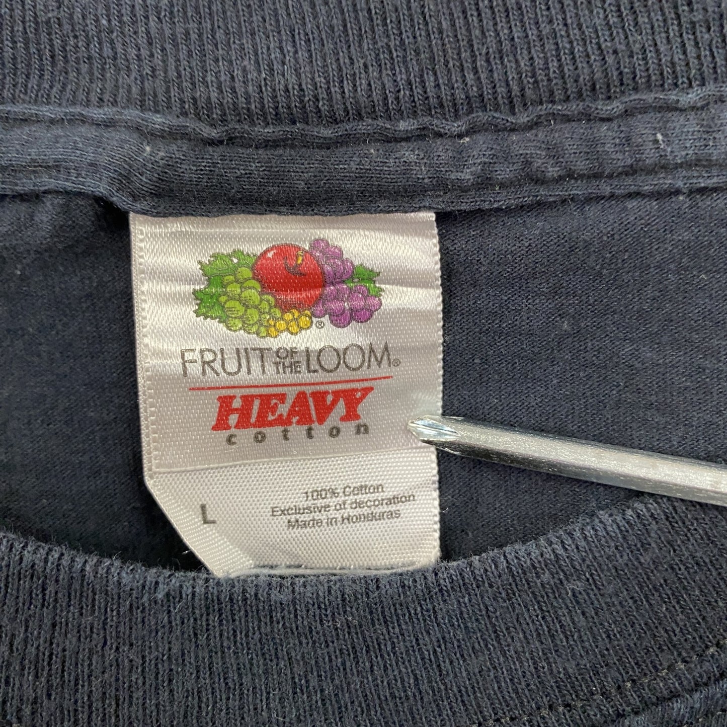 FRUIT OF THE LOOM　フルーツオブザルーム　半袖プリントTシャツ　企業T　クルーネック　黒　ブラック　Lサイズ