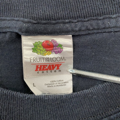 FRUIT OF THE LOOM　フルーツオブザルーム　半袖プリントTシャツ　企業T　クルーネック　黒　ブラック　Lサイズ