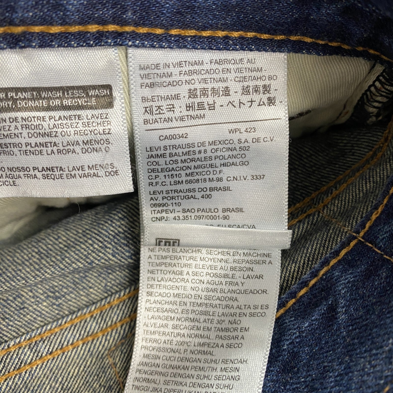 Levi's　リーバイス　505　デニムパンツ/ジーンズ　縦落ち　鬼ヒゲ　フェード　ジップフライ　インディゴ　W30サイズ