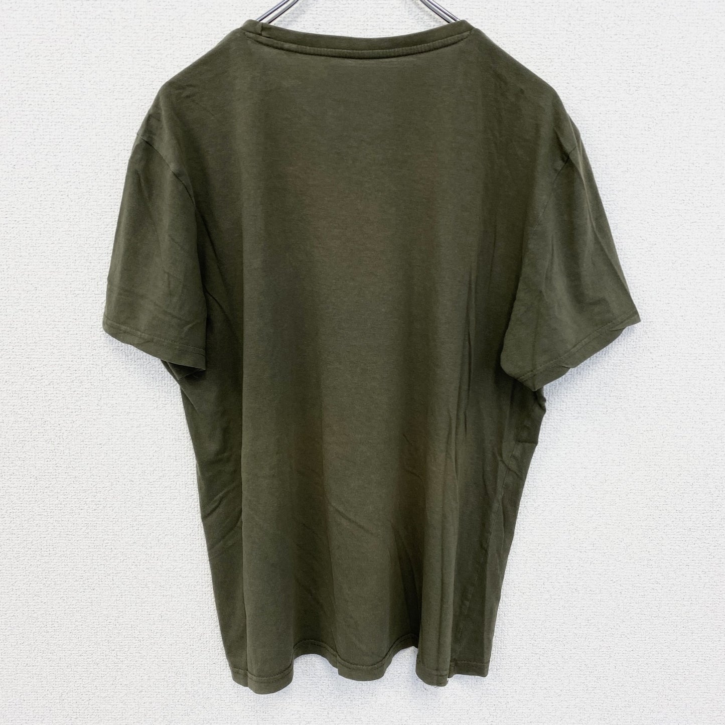 古着 used　Angelo Litrico　半袖アニマルプリントTシャツ　虎　タイガー　クルーネック　カーキ　Mサイズ