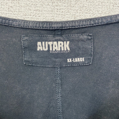古着 used　AUTARK　半袖プリントTシャツ　カジュアルデザイン　オオカミ　灰色　クルーネック　レトロ　XXLサイズ