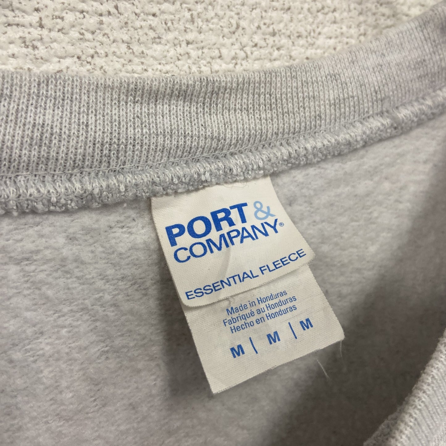 00s　PORT&COMPANY　スウェット/トレーナー　アーチプリント　英字プリント　ヴィンテージ　灰色　霜降りグレー　Mサイズ