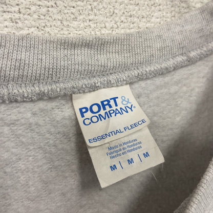 00s　PORT&COMPANY　スウェット/トレーナー　アーチプリント　英字プリント　ヴィンテージ　灰色　霜降りグレー　Mサイズ