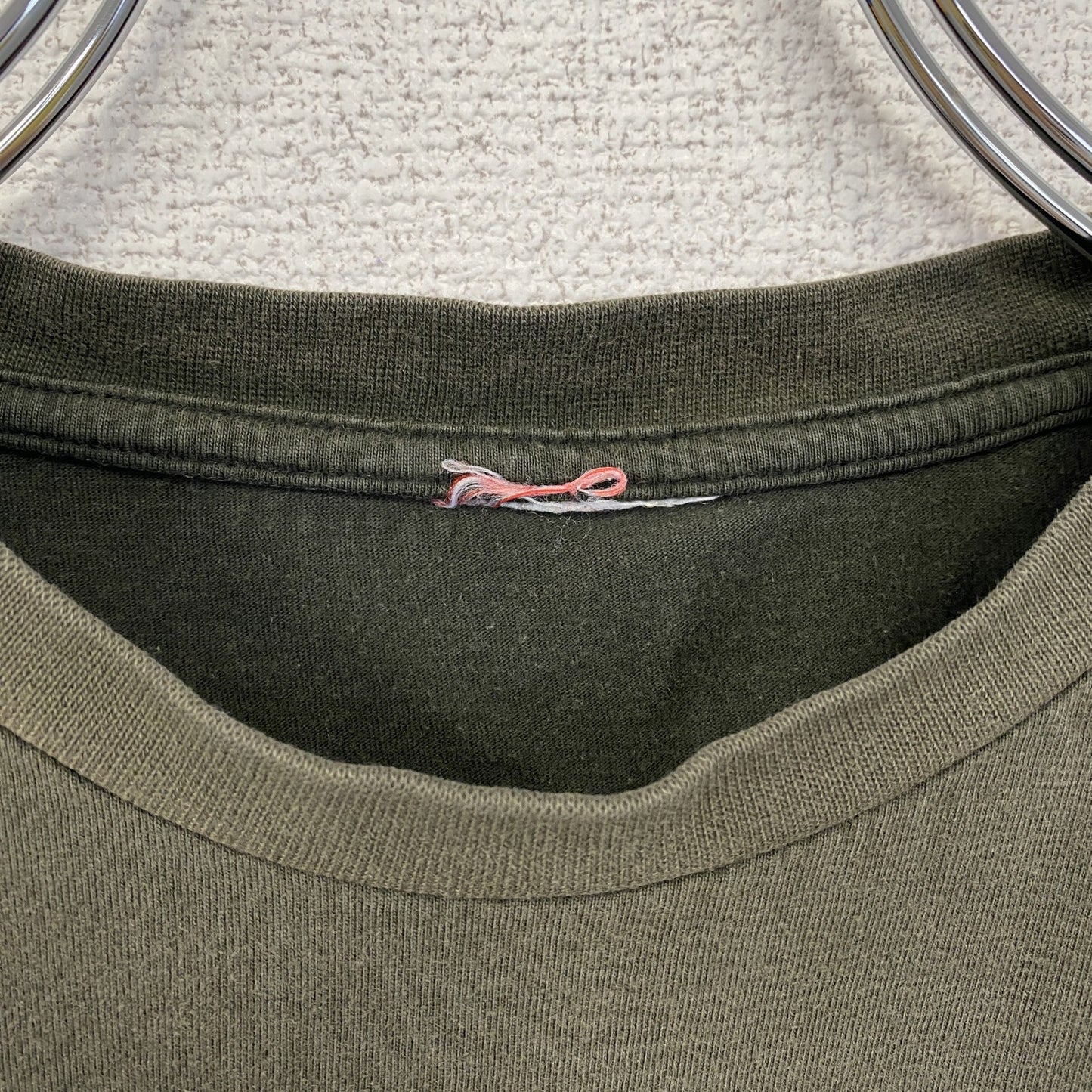 古着 used　半袖プリントTシャツ　デザインTシャツ　ビックプリント　カーキ　クルーネック　Sサイズ