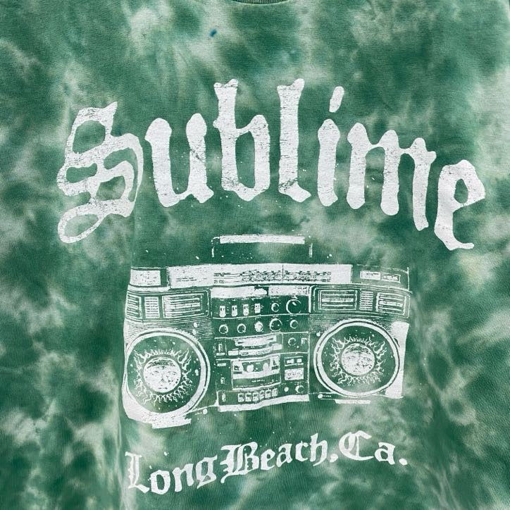 SUBLIME　サブライム　半袖音楽プリントTシャツ　バンドT　タイダイ　緑　グリーン　Lサイズ
