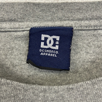 古着 used　DC ディーシー　半袖ロゴプリントTシャツ　モンスターエナジー　グレー　クルーネック　レトロデザイン　Lサイズ