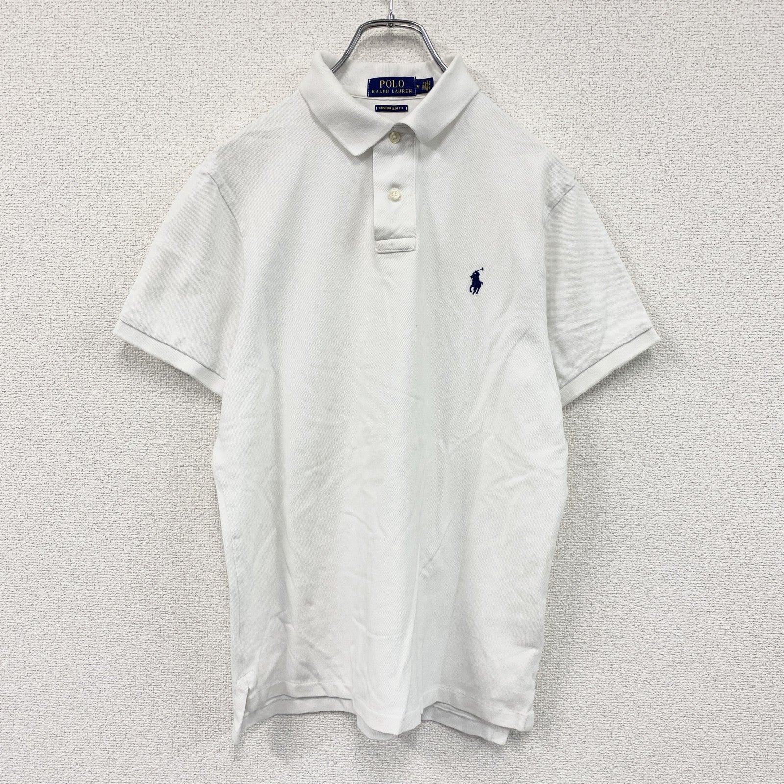 POLO RALPH LAUREN　ラルフローレン　半袖ポロシャツ　刺繍ロゴ　ワンポイント　白　ホワイト　Mサイズ