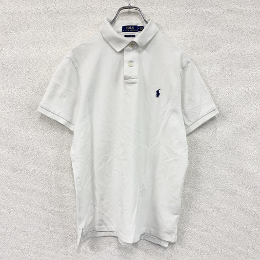 POLO RALPH LAUREN　ラルフローレン　半袖ポロシャツ　刺繍ロゴ　ワンポイント　白　ホワイト　Mサイズ