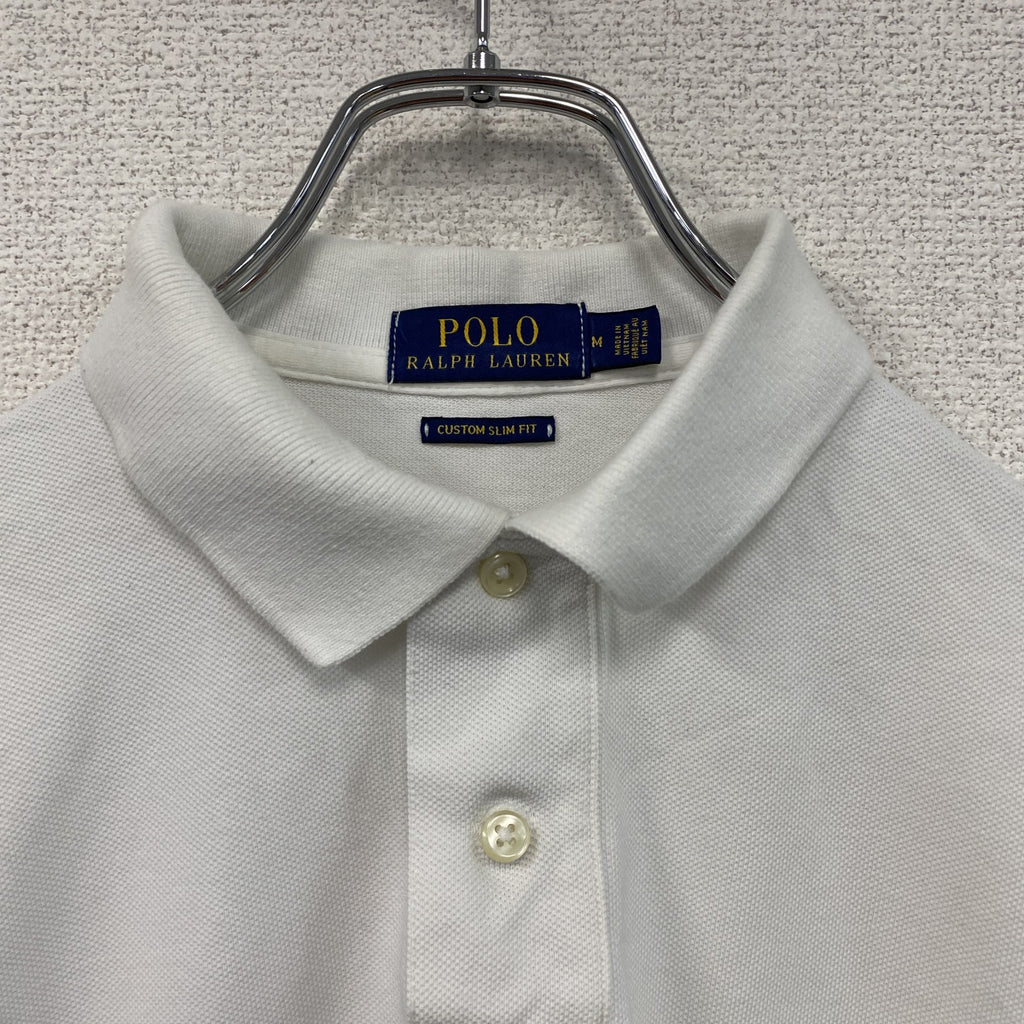 POLO RALPH LAUREN　ラルフローレン　半袖ポロシャツ　刺繍ロゴ　ワンポイント　白　ホワイト　Mサイズ