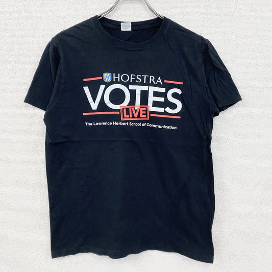 GILDAN　ギルダン　半袖プリントTシャツ　カレッジプリント　ラジオ　4連プリント　英字プリント　黒　ブラック