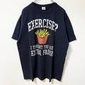 古着 used　FRUIT OF THE LOOM フルーツオブザルーム　半袖プリントTシャツ　フライドポテト　黒　XLサイズ