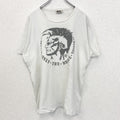 古着 used　DIESEL ディーゼル　半袖プリントTシャツ　カジュアル　シングルステッチ　白　クルーネック　レトロ　Mサイズ