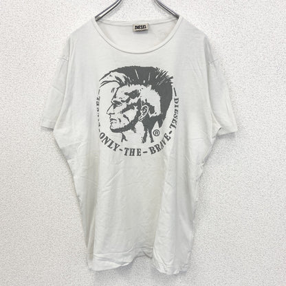古着 used　DIESEL ディーゼル　半袖プリントTシャツ　カジュアル　シングルステッチ　白　クルーネック　レトロ　Mサイズ