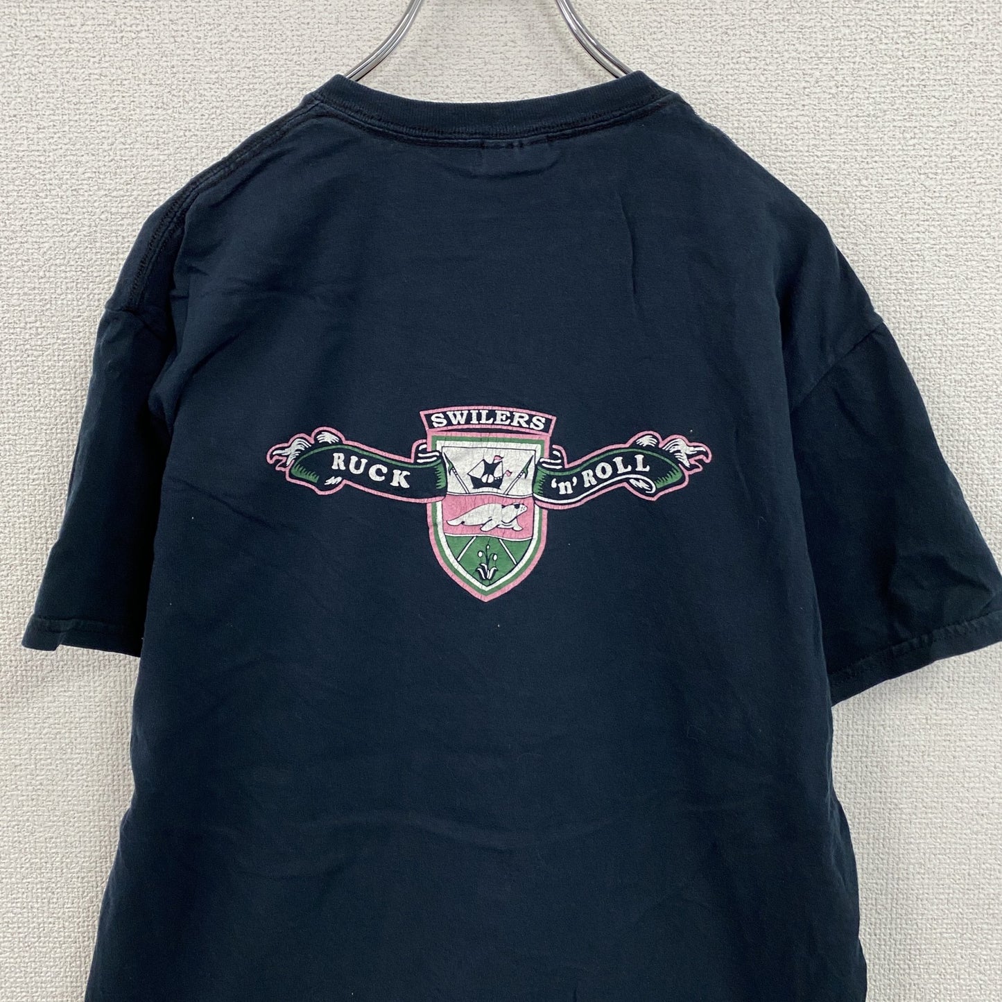 GILDAN　ギルダン　半袖プリントTシャツ　紺　ネイビー　Mサイズ