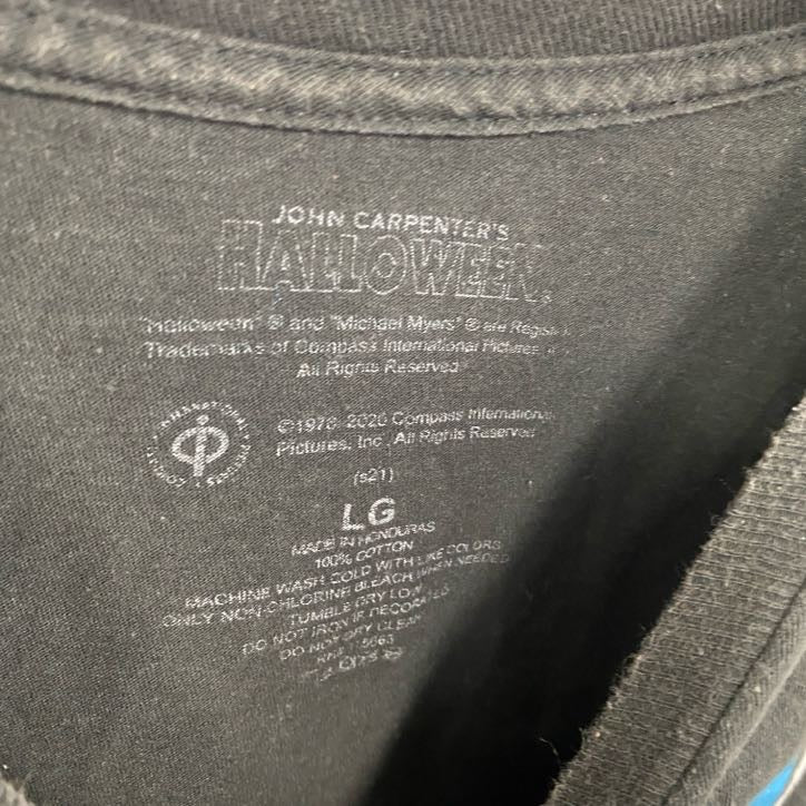 HALLOWEEN　マイケルマイヤーズ　ブギーマン　半袖ムービープリントTシャツ　ムービーT　黒　ブラック　Lサイズ