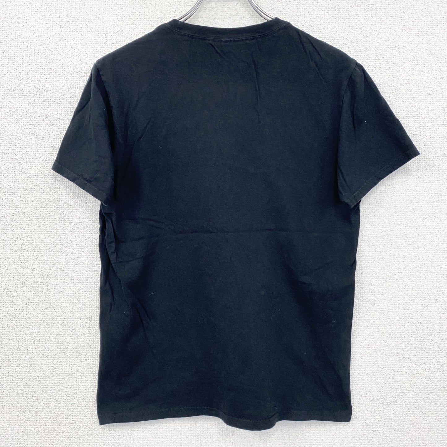 GILDAN　ギルダン　半袖プリントTシャツ　カレッジプリント　ラジオ　4連プリント　英字プリント　黒　ブラック