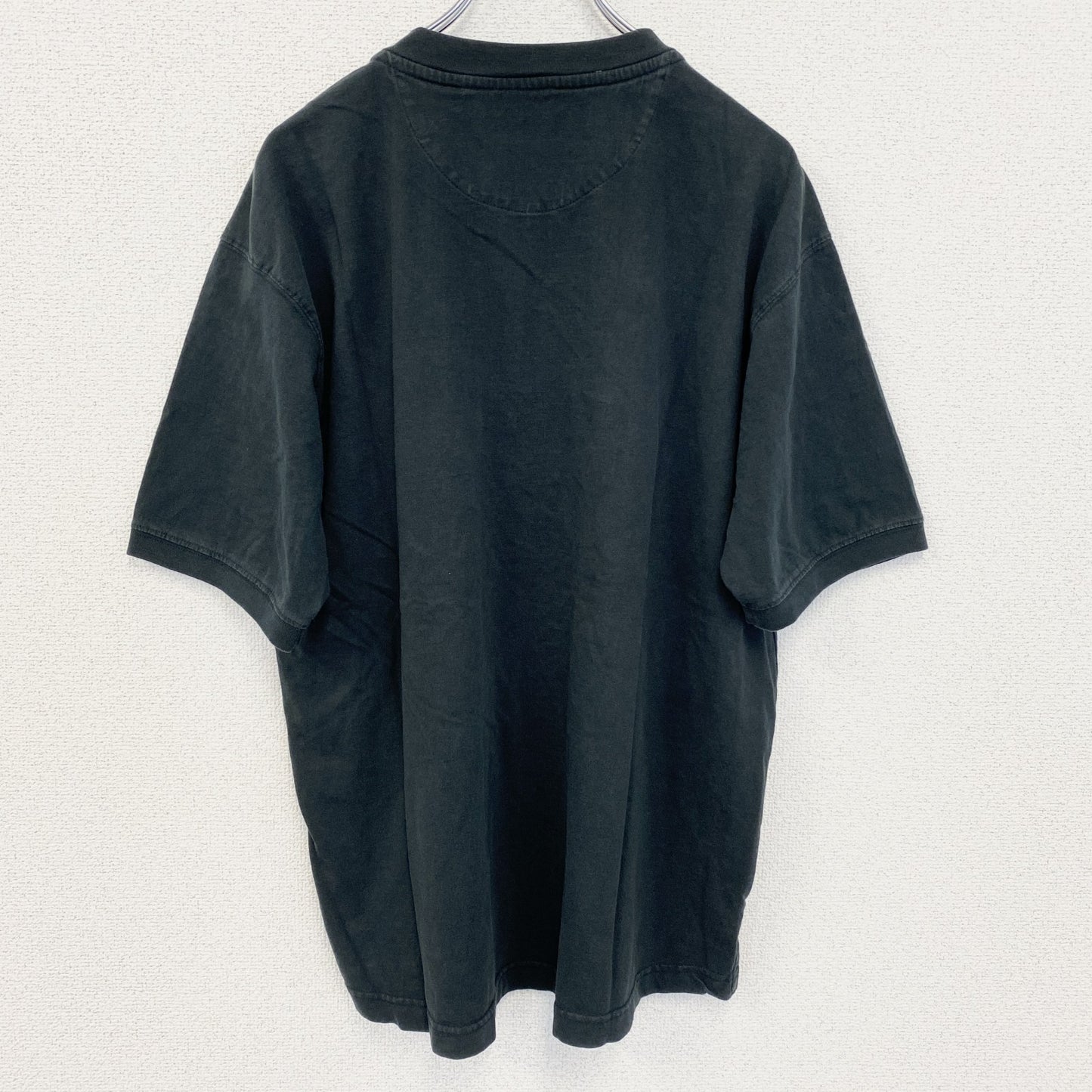 古着 used　NATURALLIFE　半袖ヘンリーネックTシャツ　シンプルデザイン　黒　ブラック　Lサイズ