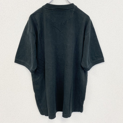古着 used　NATURALLIFE　半袖ヘンリーネックTシャツ　シンプルデザイン　黒　ブラック　Lサイズ