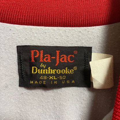 古着 used　Pla-Jac プラジャック　USA製　80s　長袖スタジャン　ナイロンジャケット　赤　レッド　XLサイズ