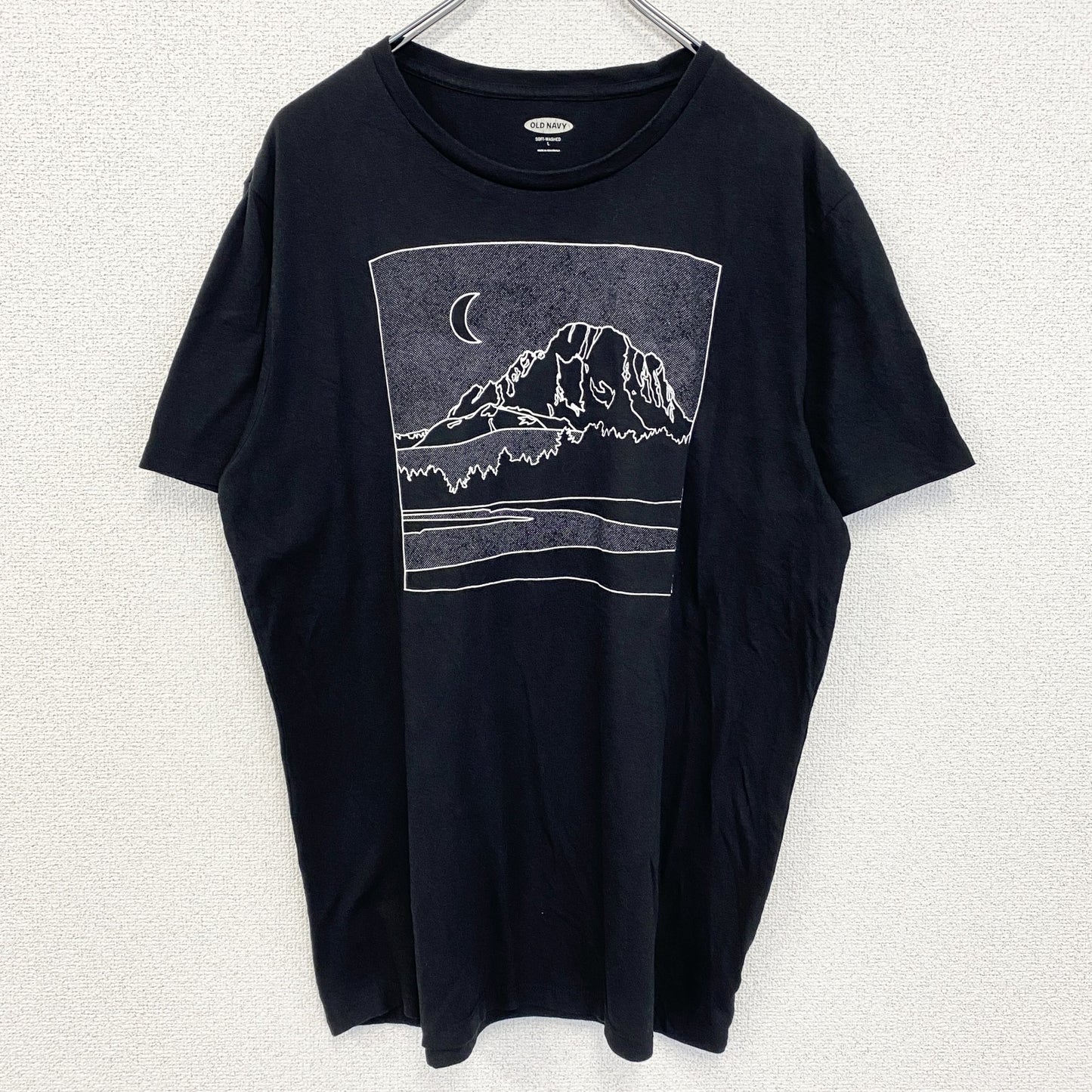 古着 used　OLDNAVY オールドネイビー　半袖グラフィックプリントTシャツ　黒　ブラック　クルーネック　Lサイズ